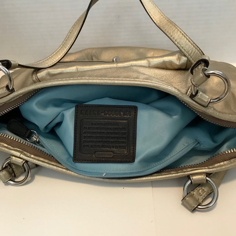 Coach Gold Metallic LEAH Tote - Picture 8 of 8